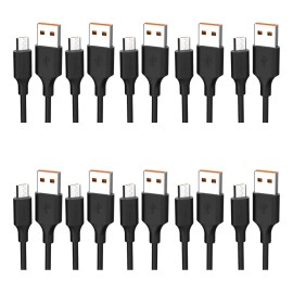 Pack de 10 Cables USB a Micro USB (V8) de Carga Rápida y Datos para Android