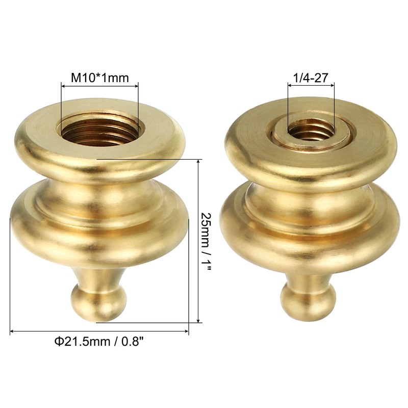PATIKIL 1" Tall Brass Lamp Finials Cap Knob, 2 Set