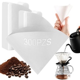 V60 Filtro de Papel de Café 300 Hojas, Filtros Cónico, Serie V02, Pulpa Natural, 16 x 11,5 cm, Adecuado para Cafeteras de Goteo, Hogar, Oficina, Baristas y Amantes del Café.