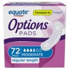 Generic Equate Options Incontinence Pads for Women, Moderate Absorbency, Regular