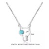 KH Collar Gato Gatito Ojo De Piedra Azul Plata 925