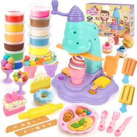 Dreamon Clay Ice Maker - Clay Play Kitchen Accessories from 3 4 5 6 Years, Kneading Tool Children with 12 Modelling Clay, Children's Clay Toy Gift Girls Boys