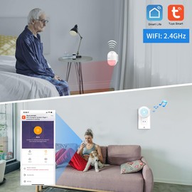 SINGCALL Motion Sensor Alarm System&Pir Sensor Alarm System&Door Sensor Alarm & Garage Alarm Plugin Kit for Shed/Garage/Garden/Shop, 1 Wifi Receiver (Support 2.4Ghz wifi only) + 1 Detector