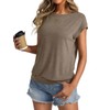 Micticsi Womens Crewneck Cap Sleeve T Shirts Banded Bottom Top