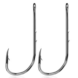 9KM DWLIFE Baitholder Fishing Hooks 50Pcs Double Barbs Worm Hook Black/Offset/Long Shank/Closed Eye for Fishing Rigs Freshwater Saltwater(Size 10#)