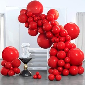 PartyWoo Globos Rojos 140 piezas Diferentes Tamaños de 18 12 10 5 Pulgadas Kit de Arco de Globos Rojos Guirnalda para Cumpleaños Graduación Despedida 