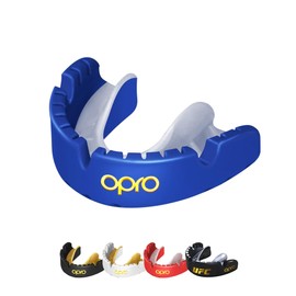 OPRO Gold Level Braces Mouth Guard Sports Mouth Guard Adult New Adjustment Tool for Boxing Handball Martial Arts Hockey (Blue)