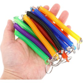 PACKOVE 12 Llaveros Retráctiles En Espiral De Plástico Con Resorte Colores Surtidos Correa Flexible Para Llaves Y Accesorios Pequeños Ideal Para Organizar Y Decorar