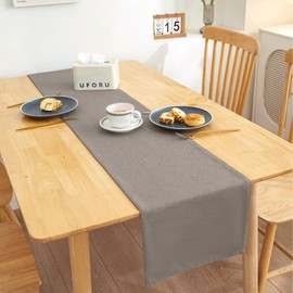 AMFUN Modern Table Runners, Polyester Gray 30*120CM Table Runners Decorative Waterproof, Table Runners Outdoor, for Home Kitchen Dining Parties Family Dinners Wedding Thanksgiving Christmas