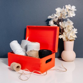 Creative Deco Large Wooden Box, 30 x 20 x 14 cm