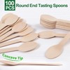 LotFancy Disposable Wooden Spoons, 100Pcs 6.25 inch Wood Cutlery Spoons,