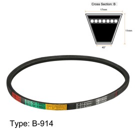 sourcing map B-914/B36 Drive Belt Inner Circumference 36 Inches (914 mm) Industrial Power Transmission Belt Made of Rubber