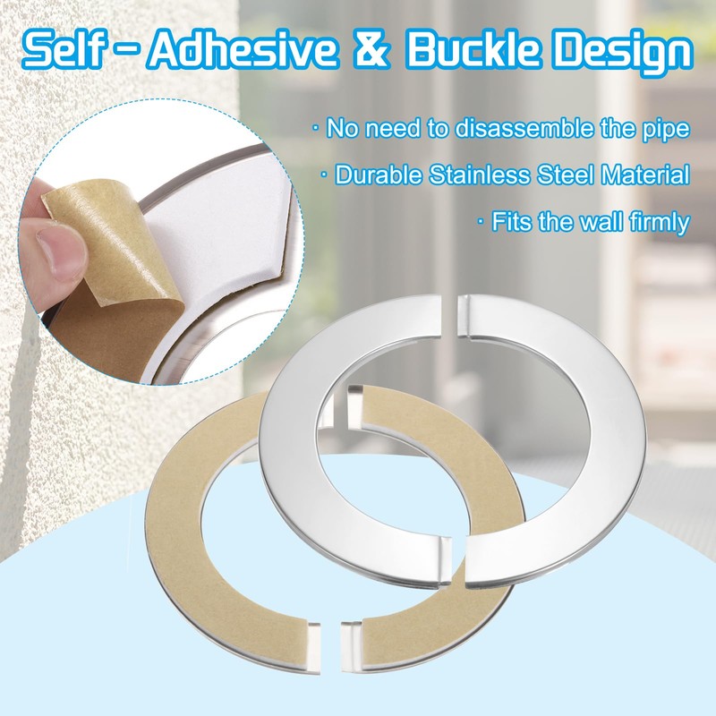 PATIKIL Wall Split Flange 4" (103mm),4 Pcs Stainless Steel Round