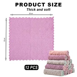 MOLIMOLI Pack of 12 Microfibre Cloths Washable Cleaning Cloths Kitchen 25 x 25 cm - Ultra Absorbent and Reusable for Cleaning and Washing