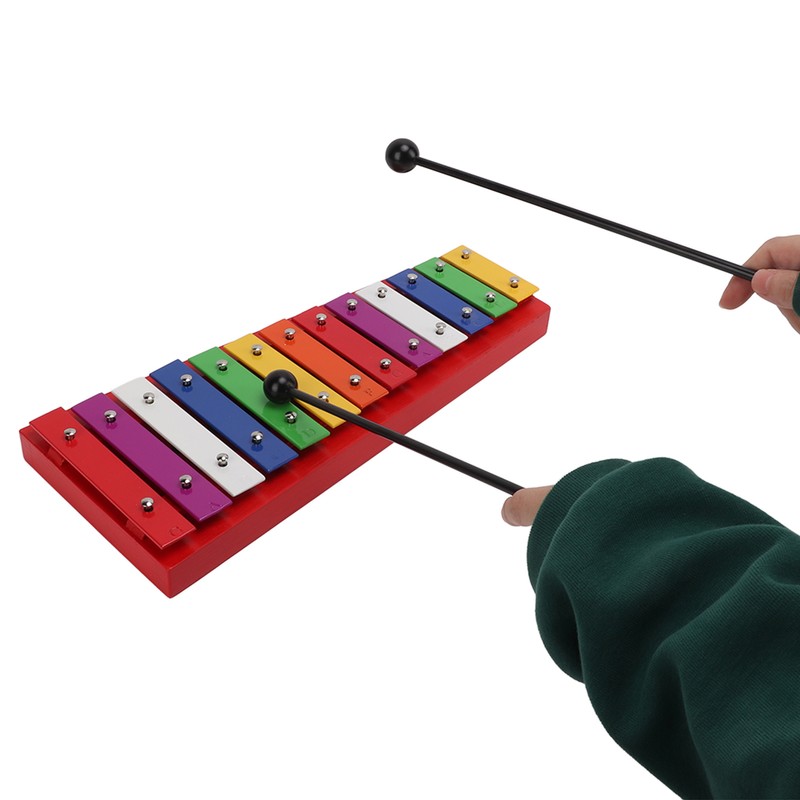 Colorful Xylophone Aluminum Birch 13 Tones Professional Glockenspiel for Creating