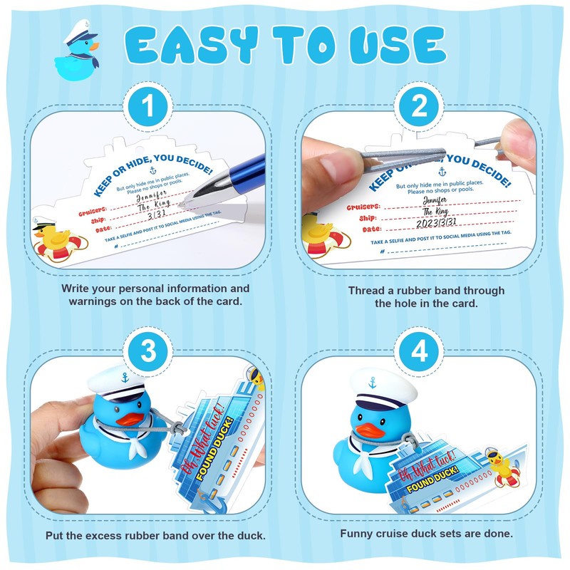 Lenwen 120 Pcs Duck Tag Cruise Kit 40 Mini Cruising