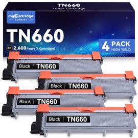 myCartridge SUPRINT TN660 Toner Cartridge Replacement for Brother TN660 TN-660 TN630 TN-630 Black Toner for HL-L2300D HL-L2305W MFC-L2700DW MFC-L2707DW DCP-L2500D DCP-L2520DW Printer (4 Pack)