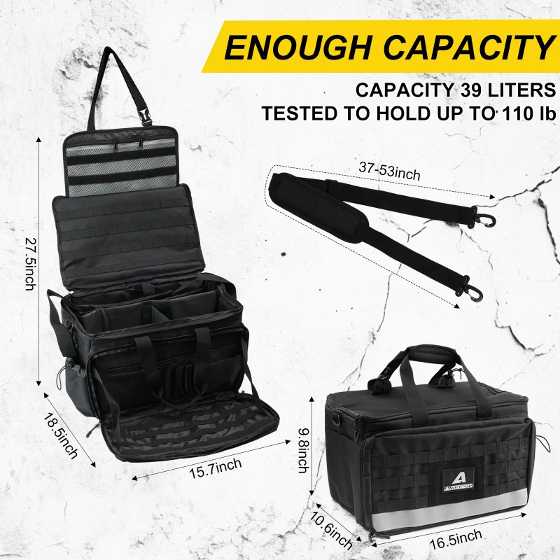 AUTOXBERT Patrol Bag Military Car Seat Organizer Storage Police Duty