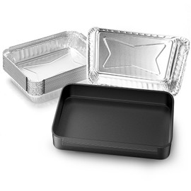 for Weber Drip Pan Replacement 93305 Catch Pan for Weber with 20-Pack 6415 Foil Grease Tray Liners | Grease Catcher for Weber Genesis & Spirit Grills Silver/Gold/Platinum1000-5500 Summit Grills