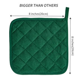 Pot Holders Buffalo Plaid Cotton Heat Resistant Potholder, Pot Holder, Hot Pads, Trivet for Cooking and Baking (5, Dark Green)