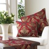Shiraz Square Cushion Cover - Burgundy Red - Embroidered Damask