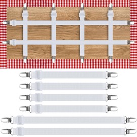 6 Pack Hidden Strap Tablecloth Clips for Outdoor Elasticity Picnic Table Cloth Clip Table Covers Holder Suitable for Indoor and Outdoor Thick Tables Party Restaurant Camping