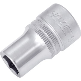 HAZET Hex Socket 900-11 | 12.5mm Square Drive, Flat Width 11mm, Knurled | Socket with Chrome Plated and Polished Surface for Manual Operation