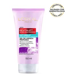 L'Oreal Paris Revitalift Ácido Hialurónico Gel de Limpieza Profunda Anti Brillo, con Ácido Salicílico para Control de Brillo y con Ácido Hialurónico p