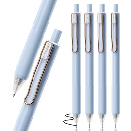 BIYUNRO Gel Pens - Black Ink 4pcs 0.5 mm Fine Point Smooth Writing Pen, Office School Supplies (Blue)