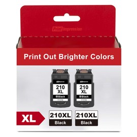 210XL Black Ink Cartridge Replacement for Canon 210XL Black Ink Cartridge PG-210XL PG 210XL Black Ink Cartridge Work for Canon PIXMA IP2702 MP230 MP250 MP280 MP480 MX320 MX330 MX350 MX410(2 Black)