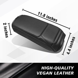 Muslogy Center Console Armrest Cover Compatible with Nissan Kicks S SV SR 2025 Comfort Armrest Pad Arm Rest Cushion Vegan Leather Protector Regular Thick