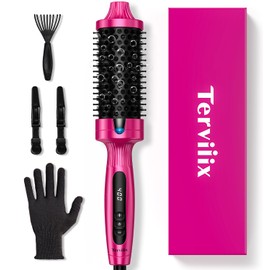 Terviiix 1.77" Ionic Thermal Brush, Heated Round Brush with Dual MCH Tech, 9 Temp Adjustments, 30S Fast Heating, Easily Create 90's Voluminous & Smooth Style, Non-Blowing, Dual Voltage