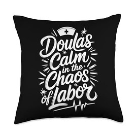 Birth Midwife Design for Labor Postpartum Doula Midwifery Throw Pillow