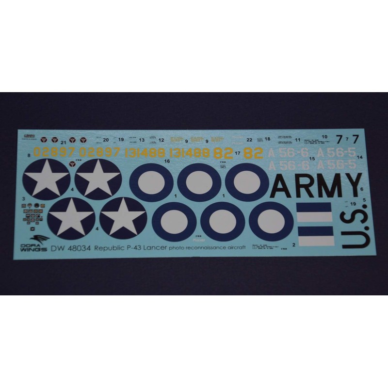 Dowings DWS48034 1/48 Republic P-43B/C Lancer, Recon Machine, Plastic Model