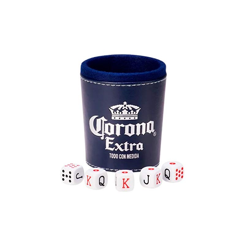 Domino Corona Azul + Cubilete Corona Extra + Baraja Corona