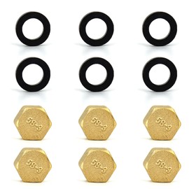 6 Pcs Radiator Blanking Cap, 15mm Blanking Cap, Radiator Blanking Plug - Leak-Proof Brass Plumbing Fittings with Seals, Heating System Caps for Pipework and DIY Maintenance