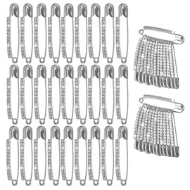 KICPUK Gold Silver Safety Pins for Clothes,Brooches and Pins for Women with Rhinestones, Suitable for Hats Sweater Clips Shawl Dress Shirt Clips for Women Clothing 26 Pieces (Silver)