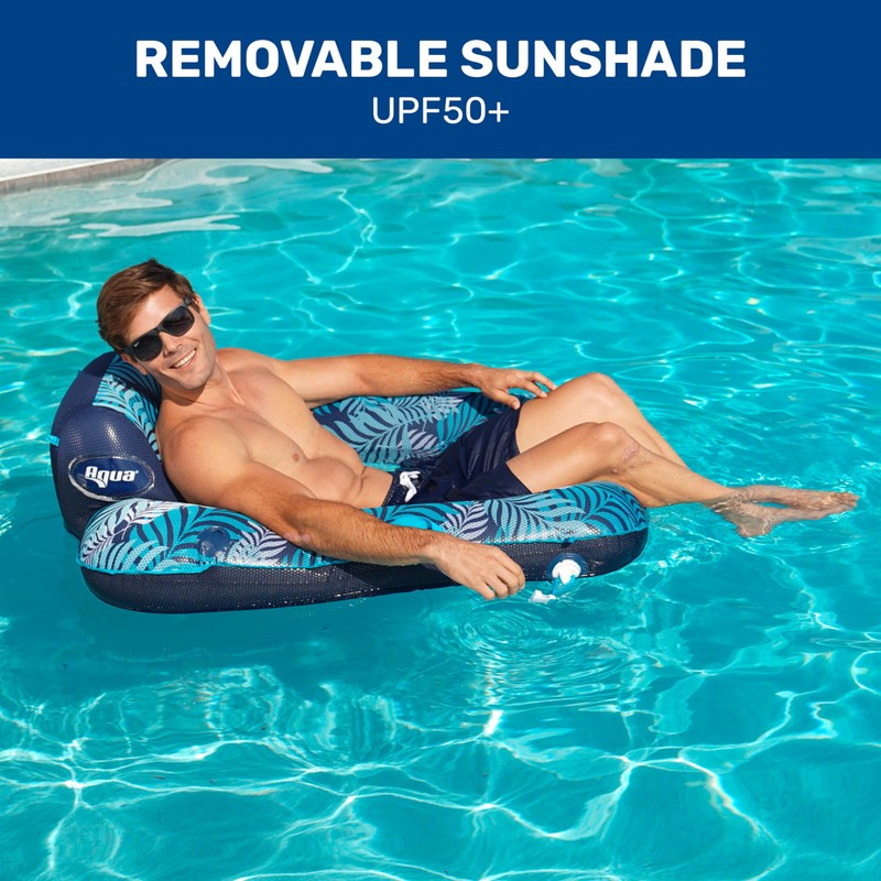 New Aqua Zero Gravity Pool Chair Float with Sunshade Canopy