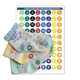 Labels for marking socks, durable vinyl composition, washable up to 60º, use by hot glue and ironing, discreet size of 1.5 cm diameter, model 1, small, fabric