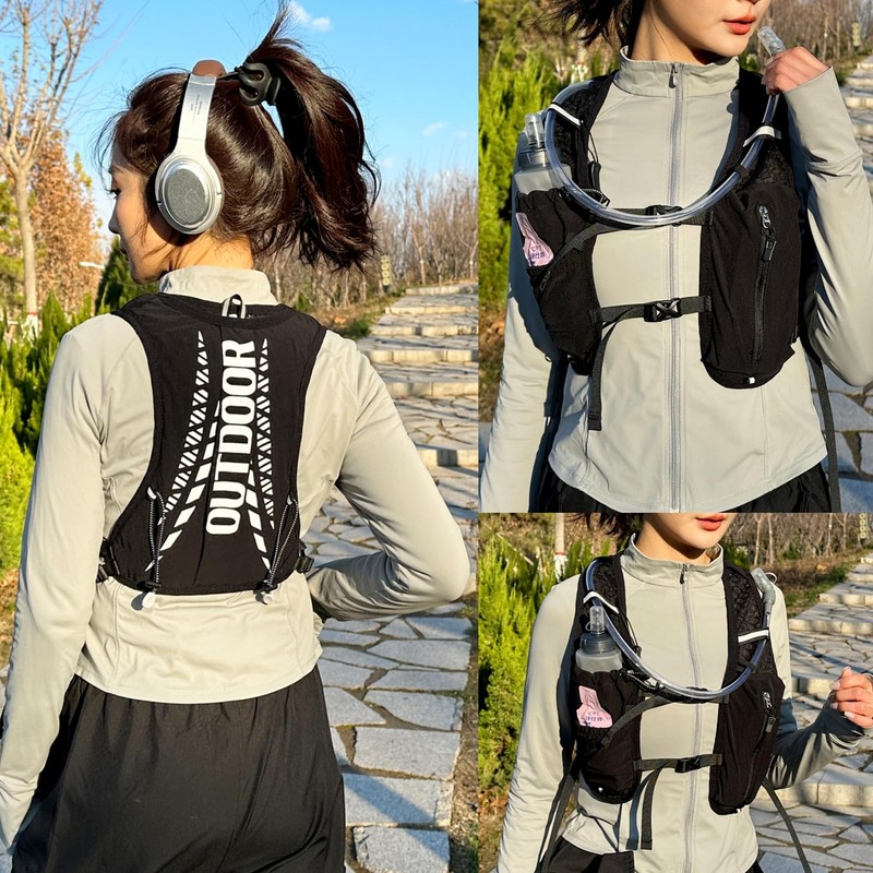 KAMCYCLE® Running Backpack with Hydration Bladder or Soft Hip Flask
