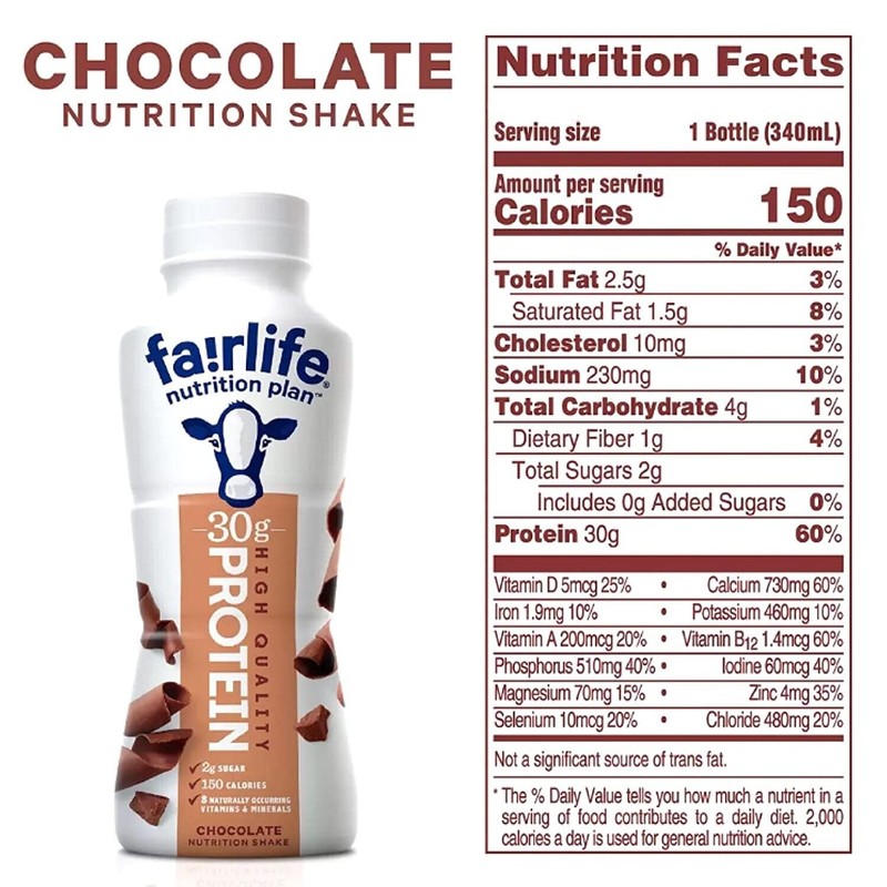 Fairlife Fair Life Nutrition Plan High Protein Shake, Chocolate 11.5