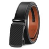 Men's Carbon Fiber Slide Ratchet Belt with Adjustable Automatic Buckle
