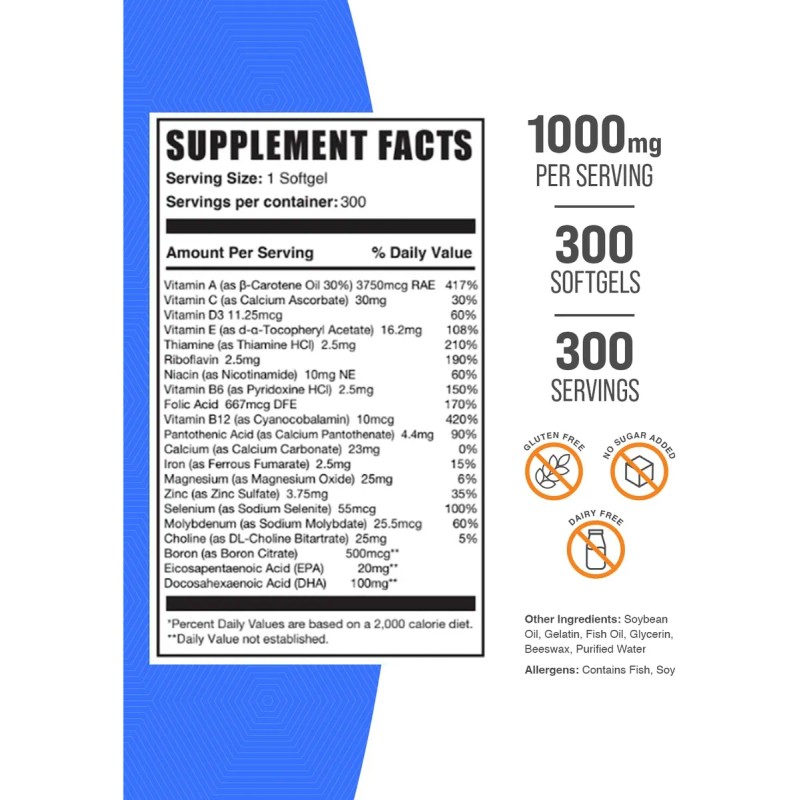 Bulksupplements Multivitamínico Para Mujeres 300 Cápsulas