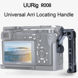UURig R008 Camera DSLR Handle with ARRI Hole for Sony A6400 6300 Low Angle Camera Cage 4 Cold Shoe Mounts Microphone 15mm NATO Rail Rod Clamp Tube Hole Video Film Accessories