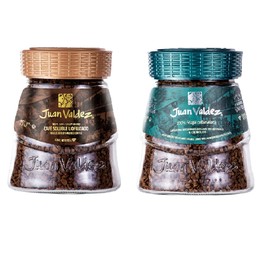 Juan Valdez - Pack de 2, Café Soluble Liofilizado de Colombia, Sabor Clásico y Descafeinado, 95g c/u