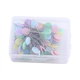 Alfileres Comunes, 100 Piezas Alfileres de Patchwork Alfileres de Cabeza de Flor Alfileres de Aguja de Coser Accesorios de Acolchado de Costura Herramientas de Bricolaje