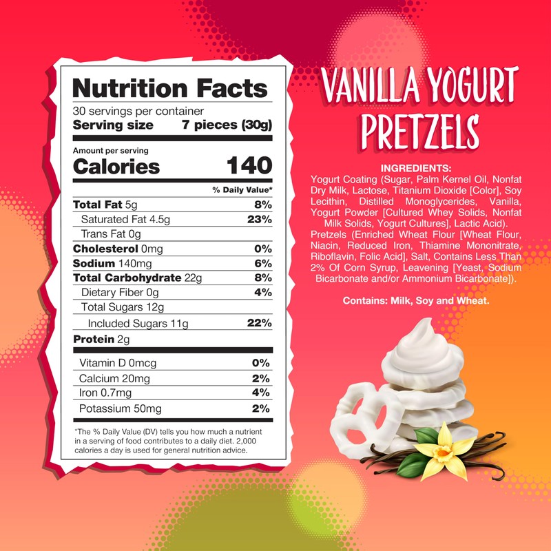 Vanilla Yogurt Covered Pretzels | 2-Pound Bag | Salted Pretzels