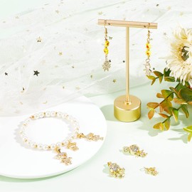 SUPERFINDINGS 8 Styles Girl or Boy Charms Beads Micro Pave Clear Cubic Zirconia Charms Golden Crystal Boy Girl Pendants for Bracelets Earrings Necklace Jewelry Making Supplies Accessories