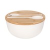 GEHE Bamboo Salad Bowl with Servers Set - Large 9.8