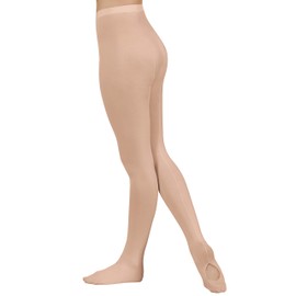 Eurotard 219 EuroSkins Adult Mesh Convertible Black Seam Tights (Ballet Pink, Large/Extra Large)